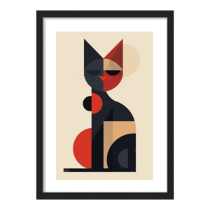 cat in a geometric abstract style